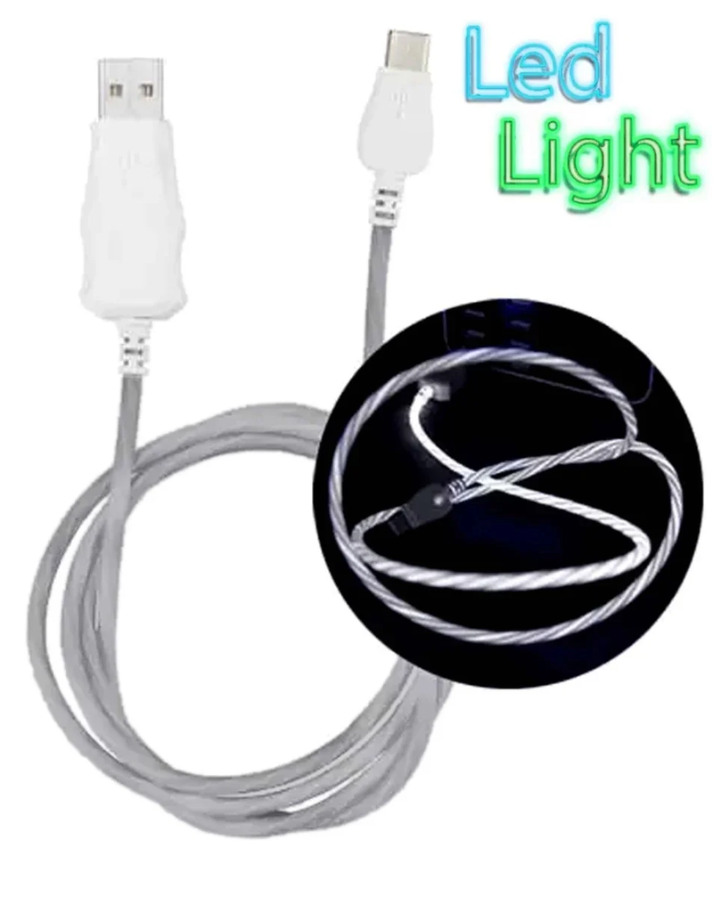 Encuentra el cable USB A-C con LED visible de carga rápida en Guatemala, ideal para una carga eficiente y segura.