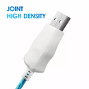 Cable USB A-C verde de 3 pies con LED fluido y puerto de carga rápida visible de 10W.