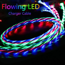 Cable USB A-C verde de 3 pies con LED fluido y puerto de carga rápida visible de 10W.