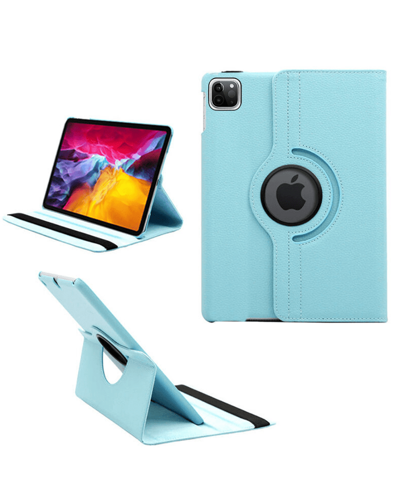 Protege y sostén tu iPad Air 11 2024 / Pro 11 en Guatemala con este case giratorio 360 grados en color azul claro.