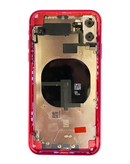 Encuentra el marco de carcasa trasera con pequeños componentes preinstalados para iPhone 11 en Guatemala, ideal para reparaciones y mayoristas de repuestos.
