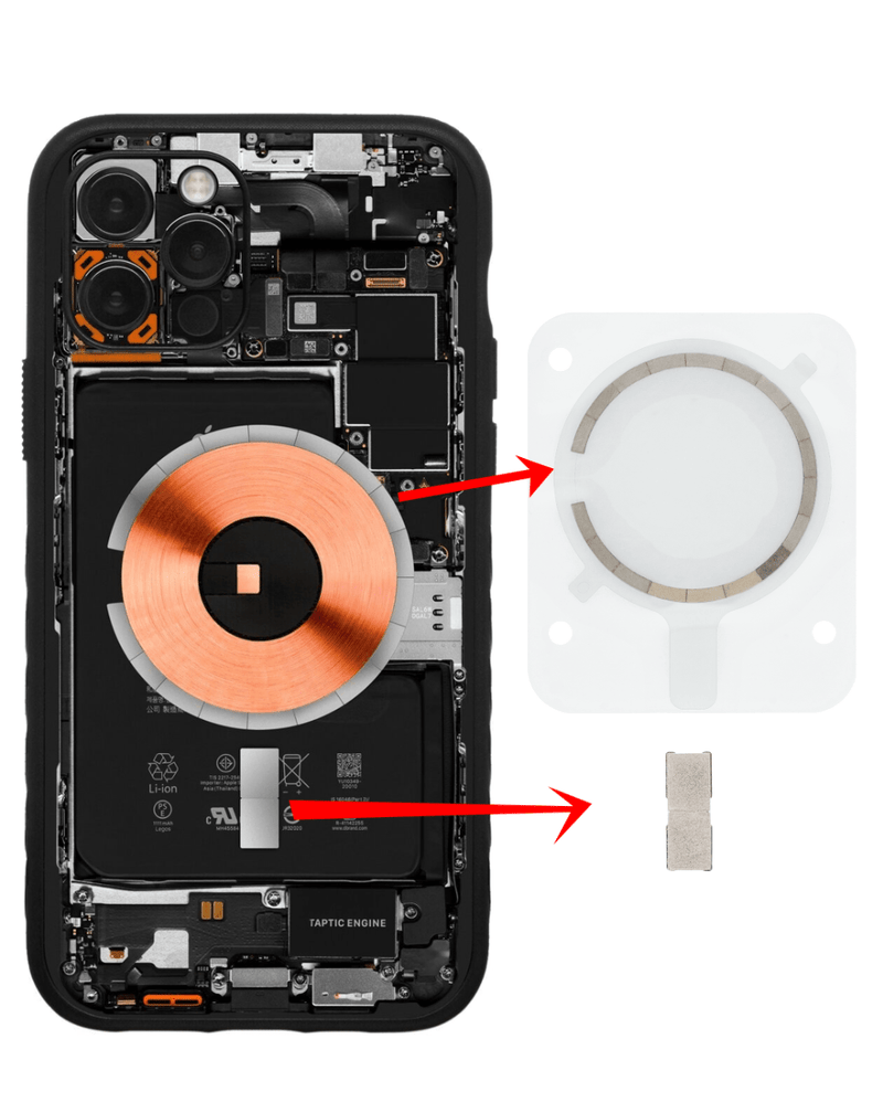 Imanes premium para tapa trasera de iPhone 12 Pro Max/12 Pro/12 para reparaciones en Guatemala.