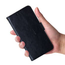 Funda billetera de cuero negro para iPhone 13 Pro con ranuras para tarjetas, estilo elegante SlowBack.