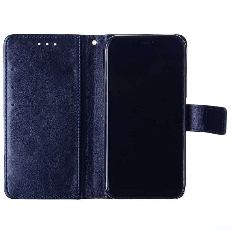 Encuentra la funda de cuero para iPhone 12 Pro en Guatemala en SlowBack, con ranura para tarjetas y color azul oscuro.