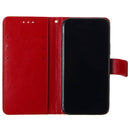 Funda de cuero rojo para iPhone 13 Pro con ranura para tarjeta, accesorio elegante y funcional.