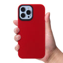 Funda protectora roja SlowBack de doble capa para iPhone 13 Pro Max, ofrece absorción de golpes y máxima protección.