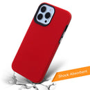 Funda protectora roja SlowBack de doble capa para iPhone 13 Pro Max, ofrece absorción de golpes y máxima protección.