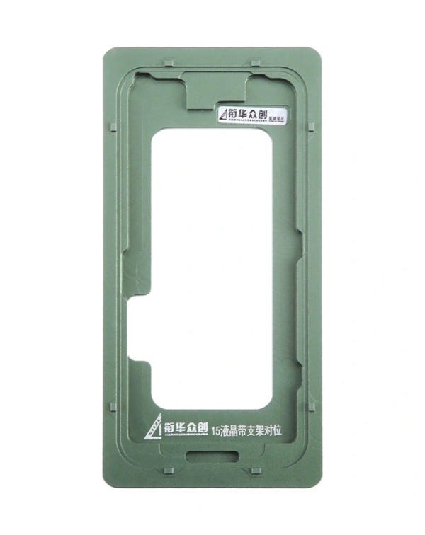 Encuentra el mejor molde de metal para alineación de iPhone 15 en Guatemala para realizar reparaciones con precisión en talleres de reparación de celulares.