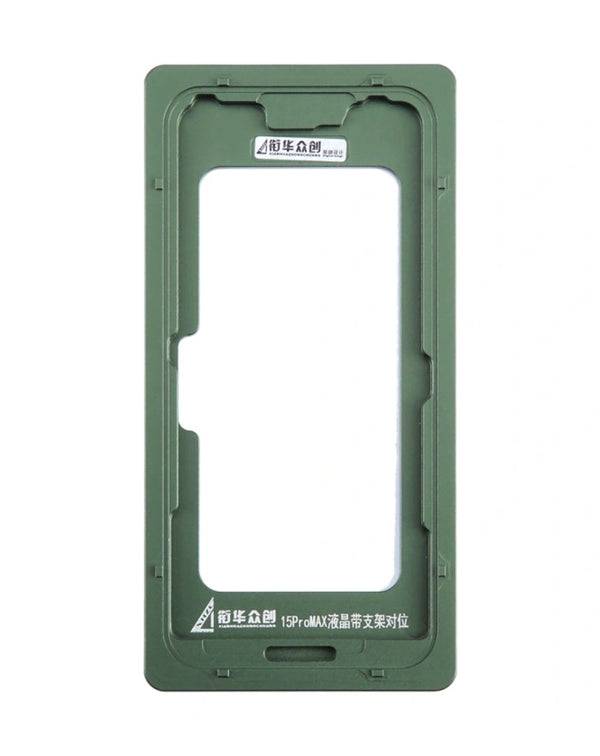 Encuentra el mejor molde metálico de alineación para reparaciones de iPhone 15 Pro Max en Guatemala.