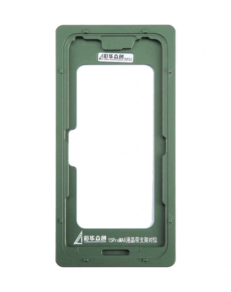 Encuentra el mejor molde metálico de alineación para reparaciones de iPhone 15 Pro Max en Guatemala.