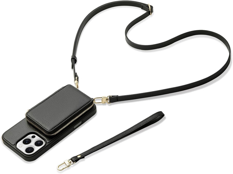 Bolso cruzado con cierre xBase para iPhone 14 Pro Max en color negro disponible en Guatemala para comprar al mayorista SlowBack.