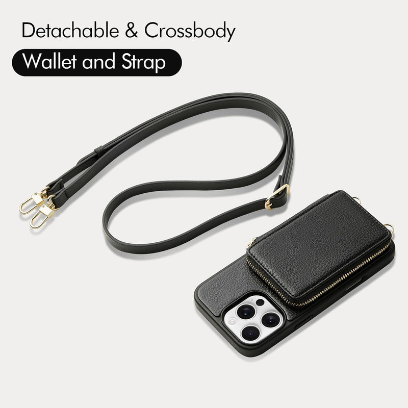 Bolso cruzado con cierre xBase para iPhone 14 Pro Max en color negro disponible en Guatemala para comprar al mayorista SlowBack.