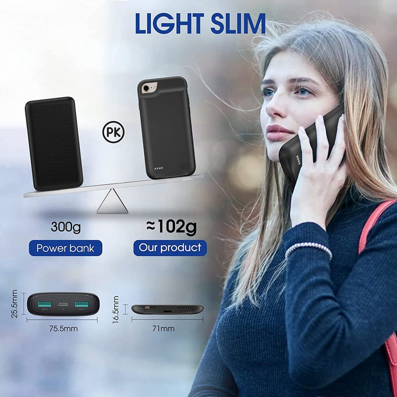 Protector de carga portátil de 8000mAh para iPhone 8 Plus, 7 Plus, 6S Plus y 6 Plus en Guatemala.