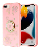 Funda de lujo con diamantes brillantes y anillo para iPhone 7/8 en Guatemala, disponible en tiendas de accesorios para iPhone y mayoristas de fundas.