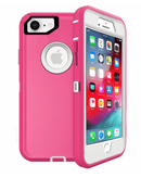 Compra al por mayor en Guatemala un case heavy duty para iPhone 7/8 en color HOT PINK & WHITE en SlowBack.