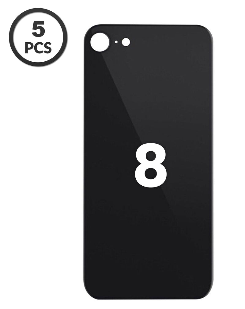 Tapa trasera para iPhone 8 en Guatemala con agujero de cámara más grande en color Space Gray.