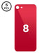 Tapa trasera roja con orificio de cámara ampliado para iPhone 8 disponible en Guatemala para reparaciones de dispositivos Apple.