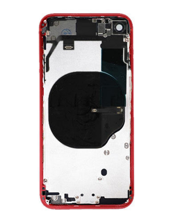 Encuentra tapas traseras con componentes preinstalados para iPhone 8 en Guatemala, ideal para reparaciones de tu dispositivo sin logo visible.