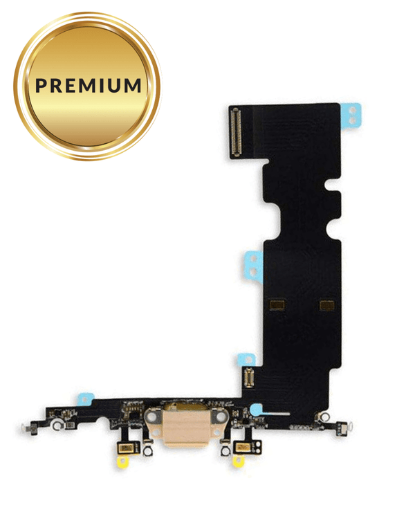 Encuentra el cable flex y puerto de carga para iPhone 8 Plus color dorado en Guatemala en nuestro taller de reparaciones de partes Apple.