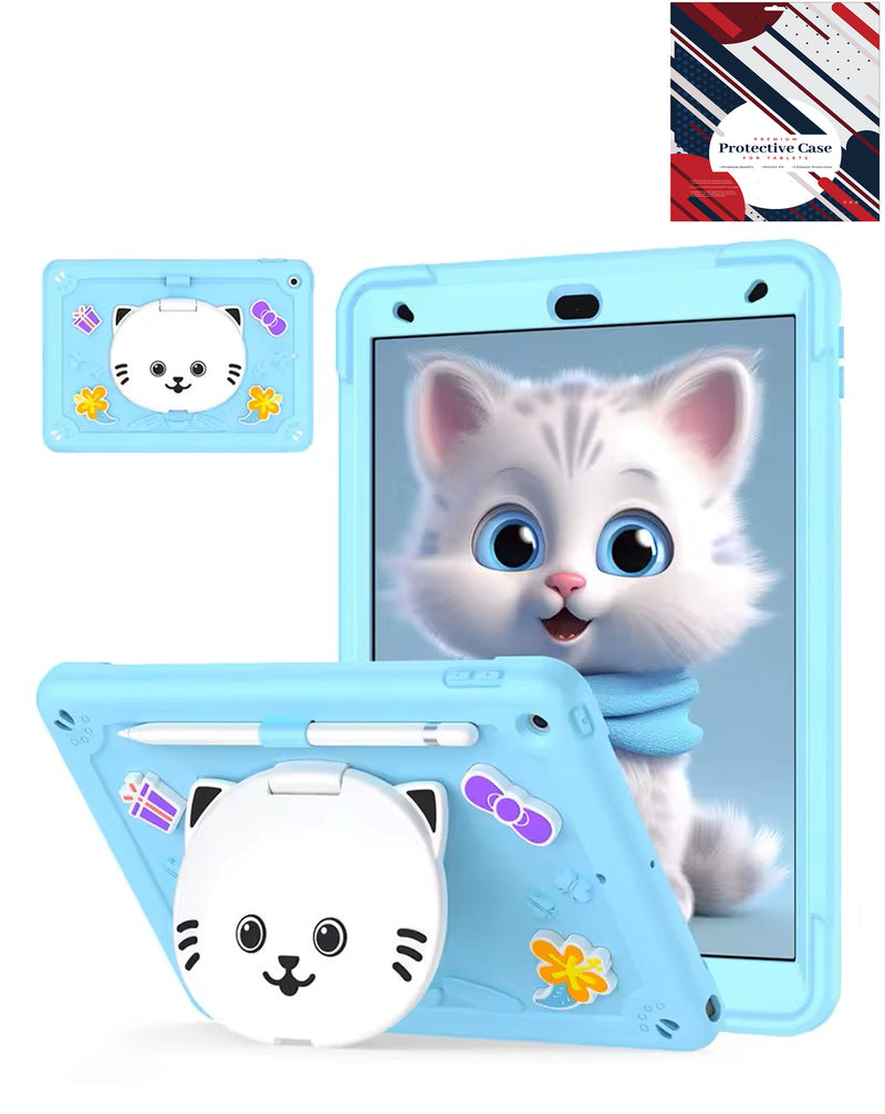 Encuentra la mejor funda antichoque para proteger tu iPad 10.2 en Guatemala en SlowBack, con soporte y ranura para lápiz en color azul claro.