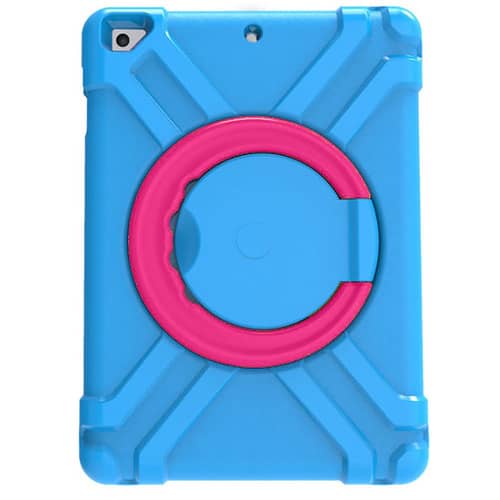 Protector azul para iPad 10.2/ Air 3/ Pro 10.5 con soporte circular, ideal para encontrar en Guatemala accesorios iPad y fundas a prueba de golpes de la marca SlowBack.