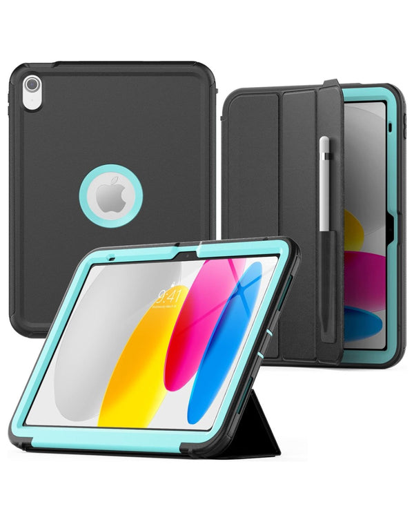 Encuentra la mejor funda protectora full body para tu iPad 10 2022 en Guatemala, disponibles en color azul claro.