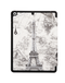 Encuentra la mejor funda con diseño de cuaderno estilo antiguo de la Torre Eiffel para iPad en Guatemala.