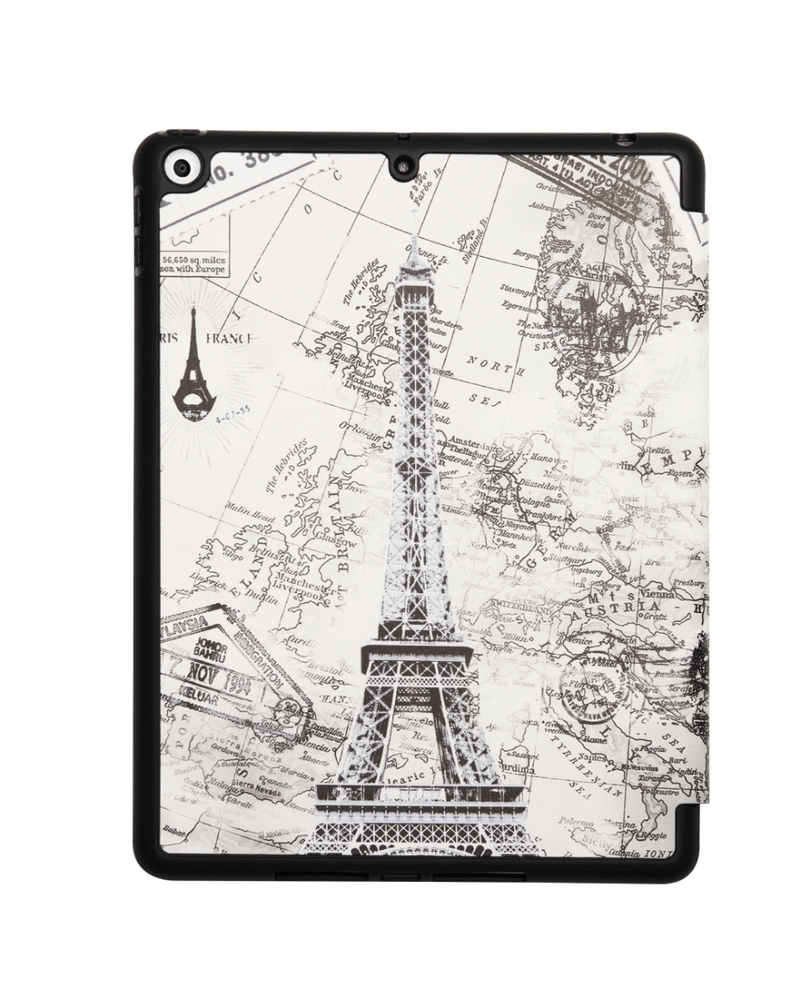 Encuentra la mejor funda con diseño de cuaderno estilo antiguo de la Torre Eiffel para iPad en Guatemala.