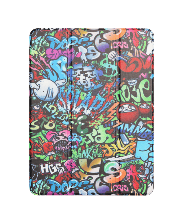 Encuentra la mejor funda old style con diseño graffiti para iPad en Guatemala, en el mayorista SlowBack.