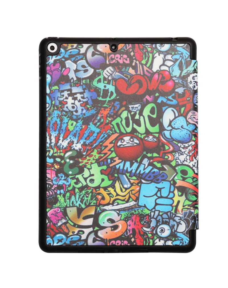 Encuentra la mejor funda old style con diseño graffiti para iPad en Guatemala, en el mayorista SlowBack.