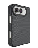 Case doble capa negro para iPhone Duo, con diseño robusto para absorción de golpes y protección superior.