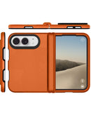Case doble capa anti-shock naranja para iPhone Duo. Protección robusta y elegante para tu smartphone.