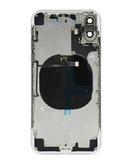 Encuentra tapas traseras con componentes pequeños preinstalados para iPhone X en Guatemala, disponibles en color plateado y sin logo.
