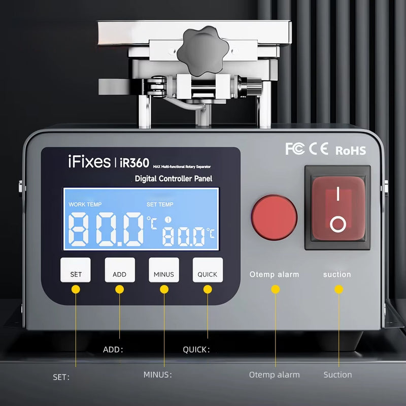 Compra la pantalla IFixes IR360 Rotary en Guatemala para reparaciones de pantallas LCD en talleres autorizados.