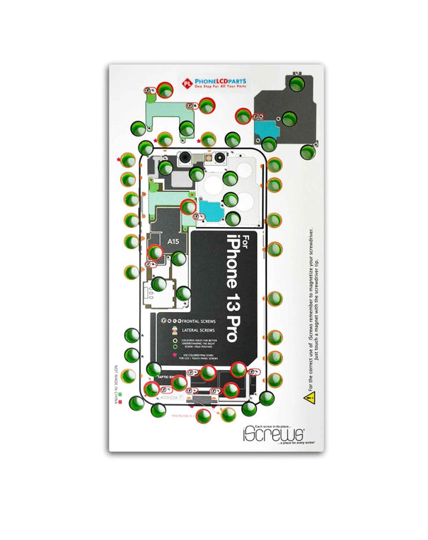 Encuentra el organizador de tornillos iScrews DottorPod para iPhone 13 Pro en Guatemala, ideal para reparaciones en talleres y mayoristas de accesorios.