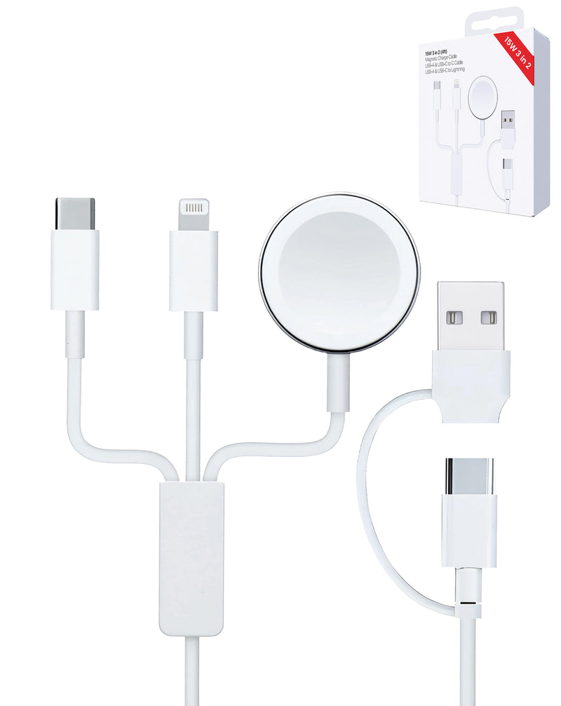 Encuentra en Guatemala el puerto de carga 3 en 1 magnético USB-C y USB-A con cargador USB-C y Lightning de SlowBack.