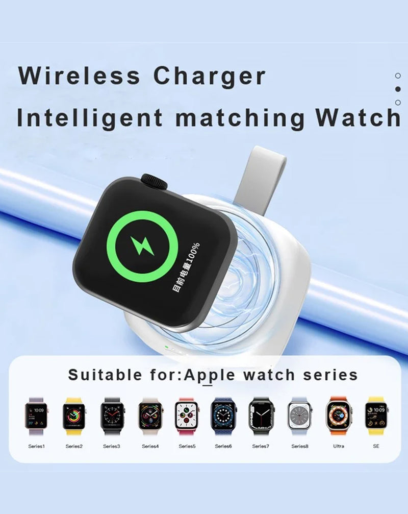 Encuentra el Cargador inalámbrico magnético para Apple Watch (1200mAh) en Guatemala, ideal para reparaciones y disponibilidad en mayoristas y talleres especializados.