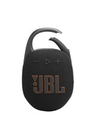 Altavoz JBL Clip 5 negro ultra-portátil impermeable ideal para tus aventuras acuáticas en Guatemala.