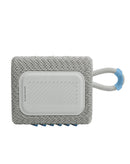 Encuentra el altavoz inalámbrico JBL Go 3 ECO WHITE en Guatemala para disfrutar de un audio de calidad en cualquier lugar.