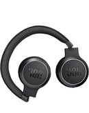 Auriculares inalámbricos JBL Live 670NC negros over-ear con cancelación de ruido adaptativa, diseño elegante y almohadillas suaves.