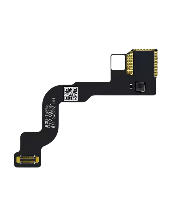 Encuentra el cable flex de Face ID Dot Matrix para iPhone 14 Plus en Guatemala en un taller de reparaciones de confianza.