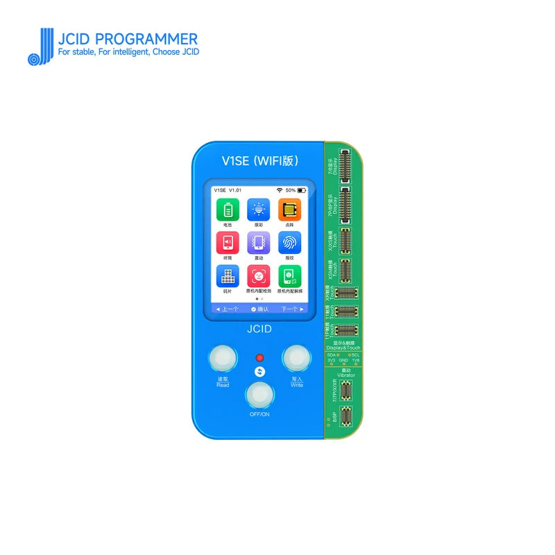 Programador de lectura 6 en 1 JC V1SE para Truetone con pantallas iPhone 7 a 15 PM y placas de altavoz (WIFI Version) ideal para reparaciones en Guatemala.