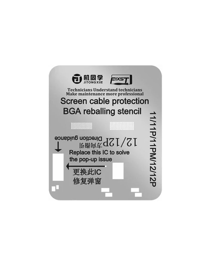 Protege los cables flex con este juego de plantillas para reparaciones de pantalla LCD de iPhone de 11 a 15Pro Max en Guatemala.