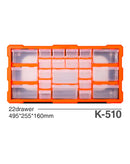 Organiza tus herramientas y accesorios con la caja de almacenamiento Kailiwei K-510 en Guatemala, ideal para usuarios que buscan un organizador con 22 cajones.