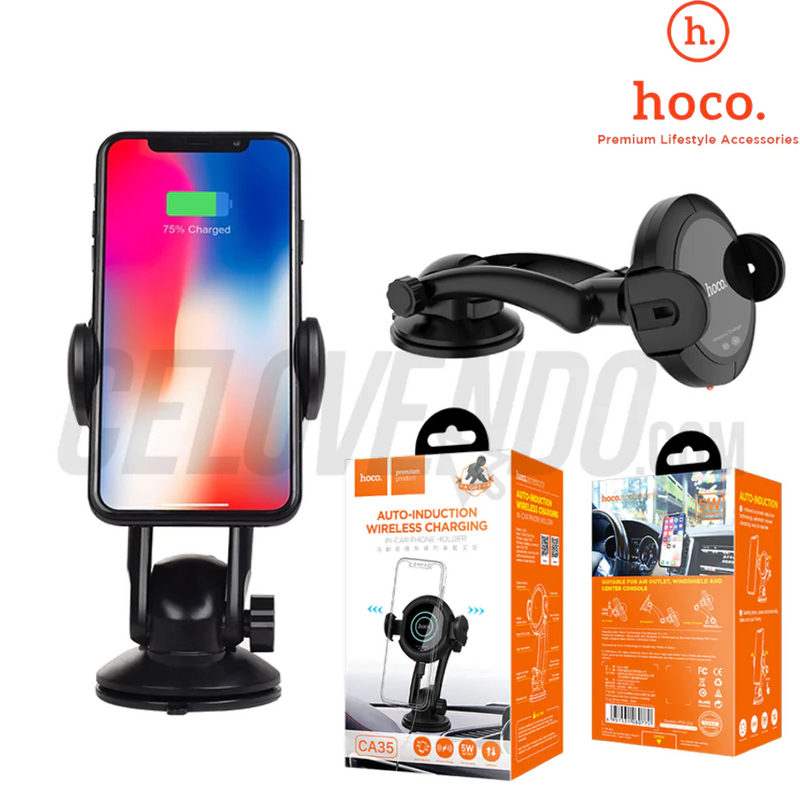 Mount/Cargador Inalambrico para carro Hoco CA35. Carga rapida.