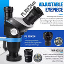 Encuentra el microscopio estéreo trinocular Kaisi S8 6.5x-52x con placa base en Guatemala, ideal para amplificaciones detalladas y trabajo en laboratorios.