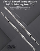 Punta de soldador LANRUI T03 cónica fina, ideal para reparación electrónica de BajoPPLCD y componentes pequeños. Herramienta de soldadura de precisión.