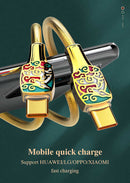 Cable USB C a C LDNIO LC881C dorado de 3 pies, carga rápida PD 3.1 de 65W.