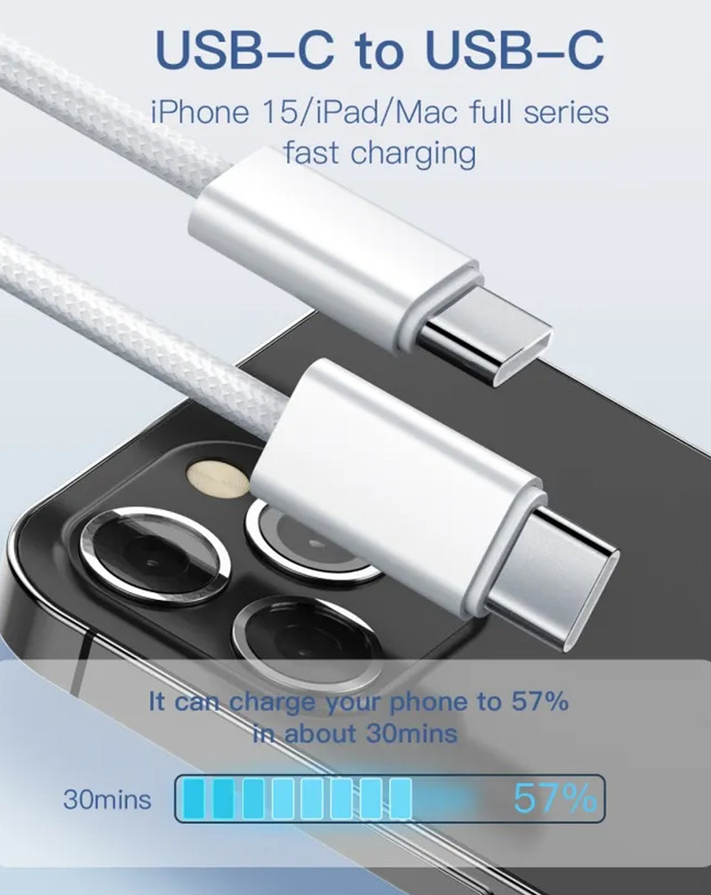 Encuentra en Guatemala el rápido puerto de carga LDNIO LC902c USB C-C de 65W en color blanco de 6 pies para tus dispositivos.