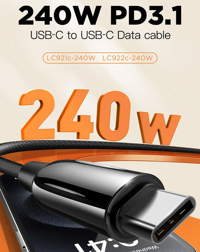 Encuentra el puerto de carga LDNIO LC921-240W PD-3.1 en Guatemala para una carga rápida de 240W con USB C-C.